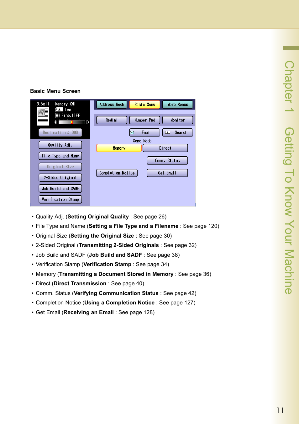 Chapter 1 getting to know your machine | Panasonic DP-C354 User Manual | Page 11 / 220