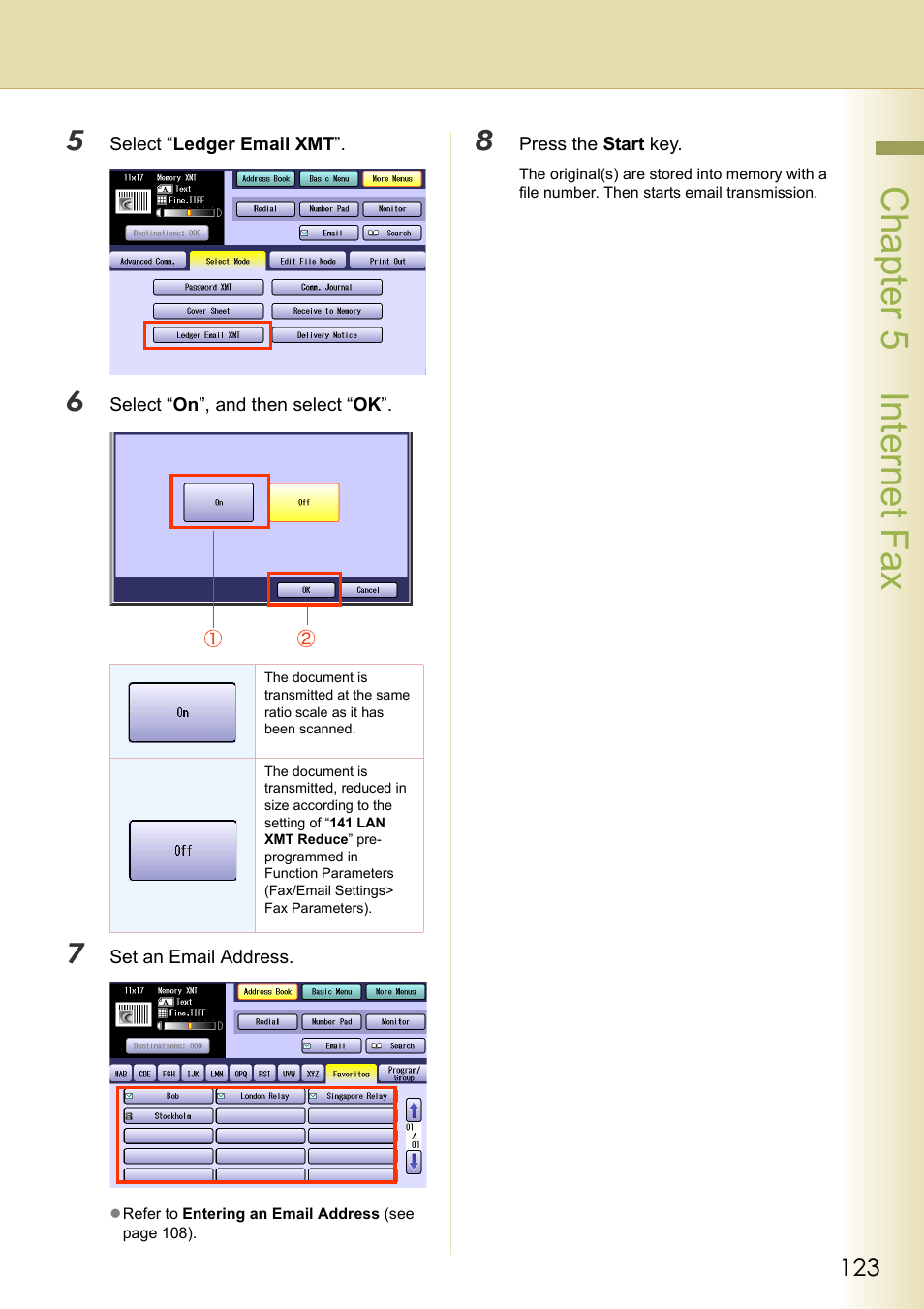 Cha pter 5 internet f ax | Panasonic DP-C354 User Manual | Page 123 / 220