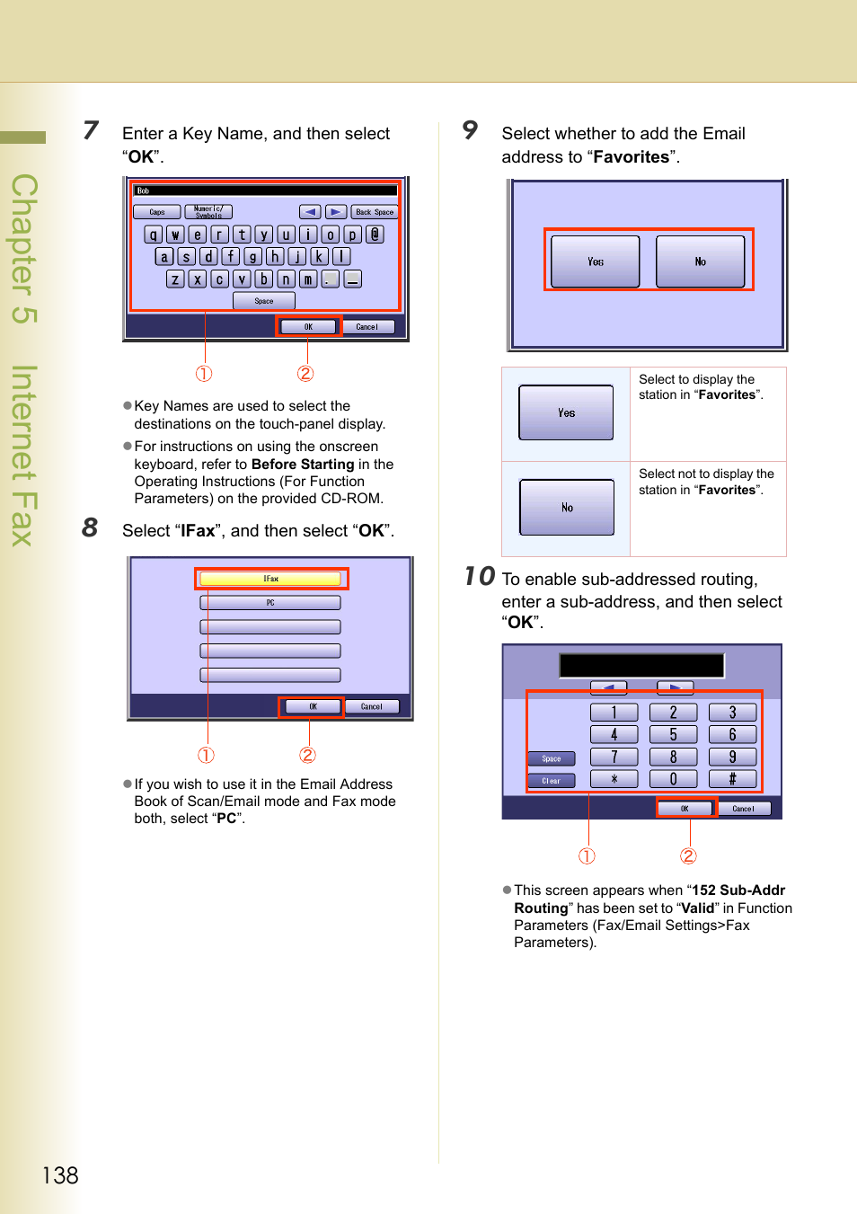 Cha pter 5 internet f ax | Panasonic DP-C354 User Manual | Page 138 / 220