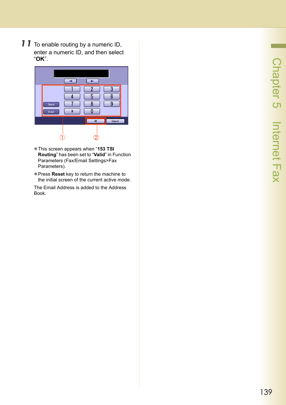 Cha pter 5 internet f ax | Panasonic DP-C354 User Manual | Page 139 / 220