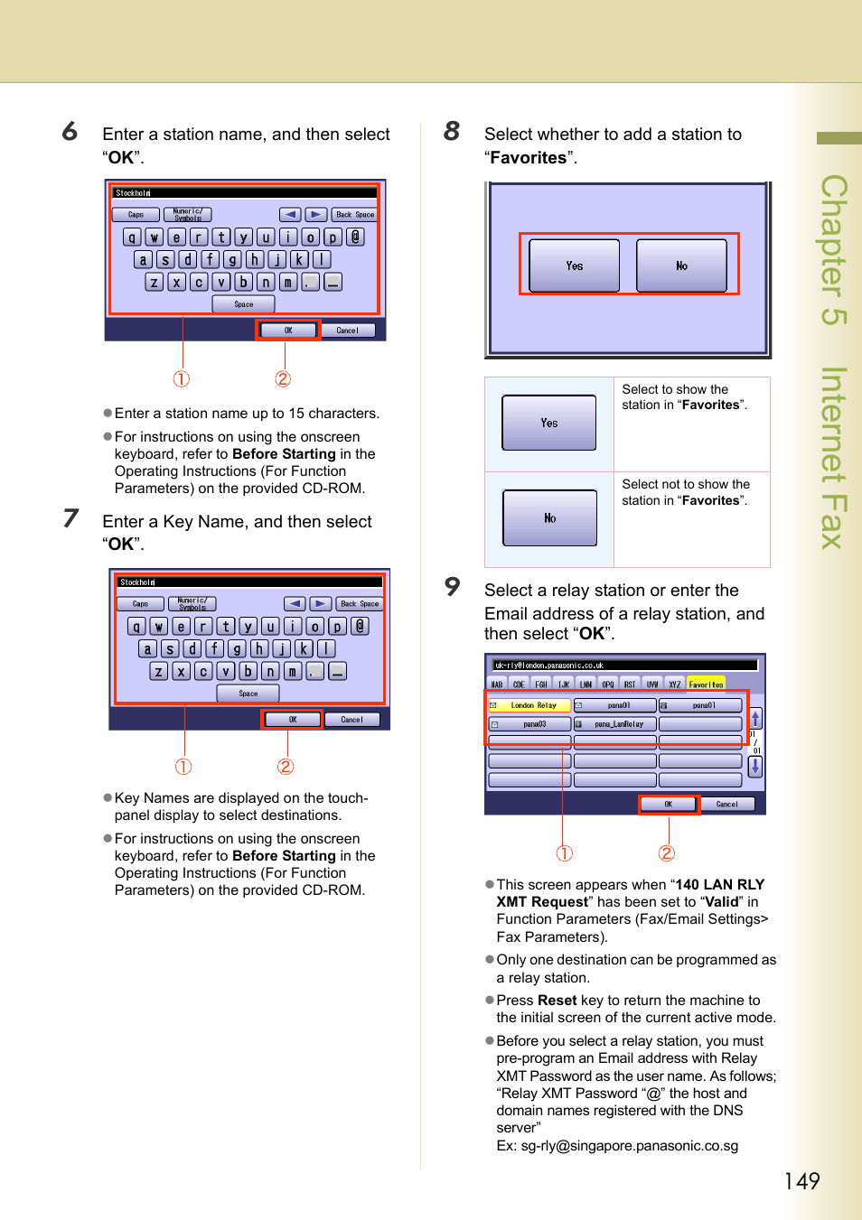 And 149), Cha pter 5 internet f ax | Panasonic DP-C354 User Manual | Page 149 / 220