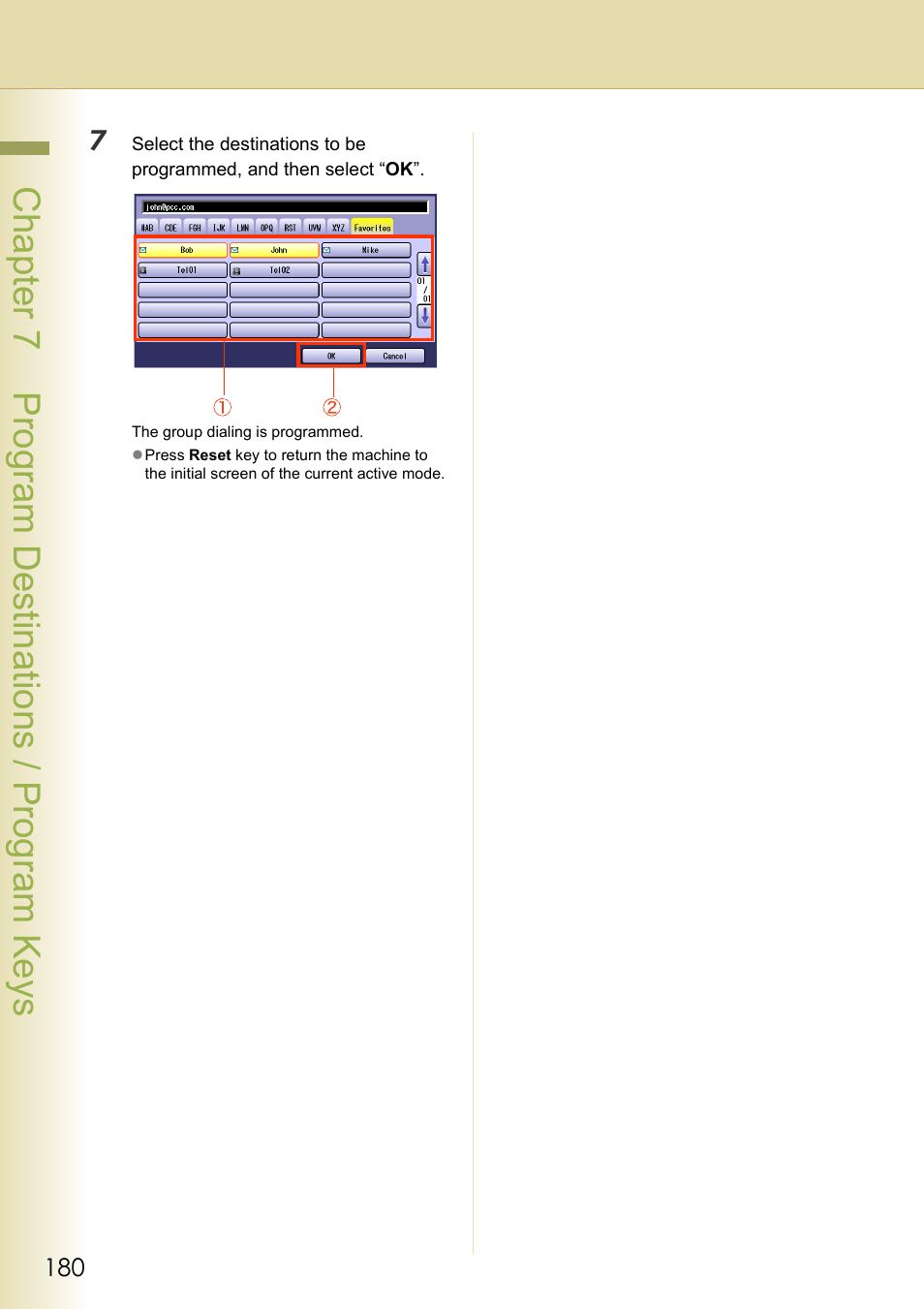 Chapter 7 program de stinations / program keys | Panasonic DP-C354 User Manual | Page 180 / 220