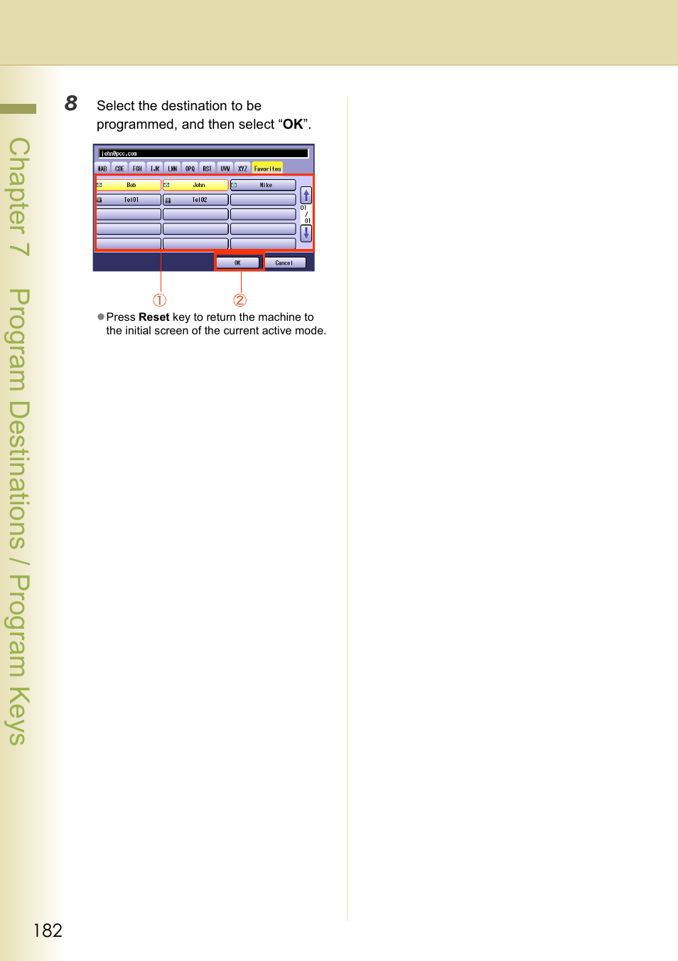 Chapter 7 program de stinations / program keys | Panasonic DP-C354 User Manual | Page 182 / 220