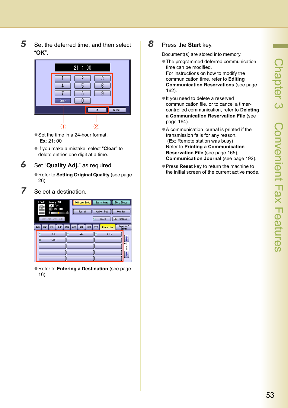Chapter 3 convenient fax f eatures | Panasonic DP-C354 User Manual | Page 53 / 220