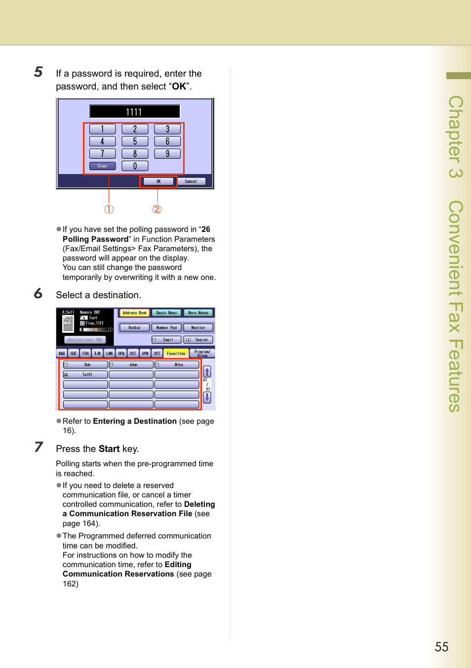 Chapter 3 convenient fax f eatures | Panasonic DP-C354 User Manual | Page 55 / 220