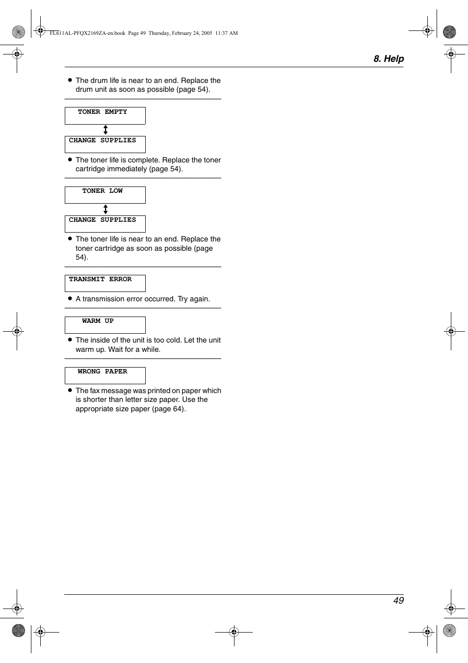 Panasonic KX-FL611AL User Manual | Page 51 / 70
