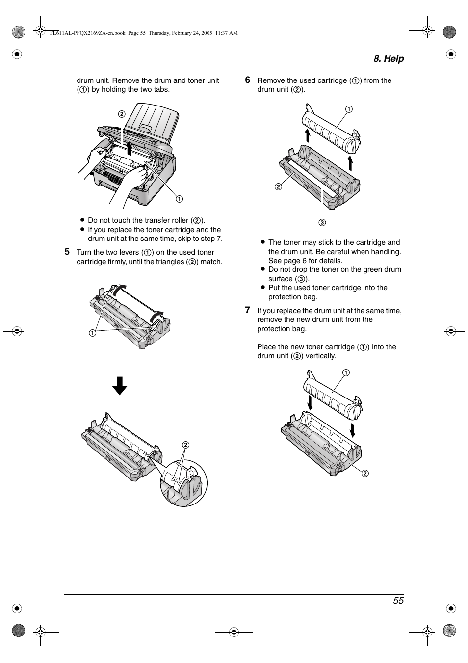 Help 55 | Panasonic KX-FL611AL User Manual | Page 57 / 70