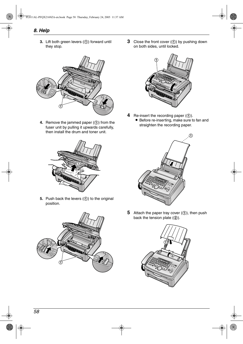 Help 58 | Panasonic KX-FL611AL User Manual | Page 60 / 70
