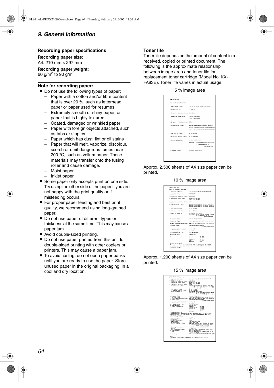 General information 64 | Panasonic KX-FL611AL User Manual | Page 66 / 70