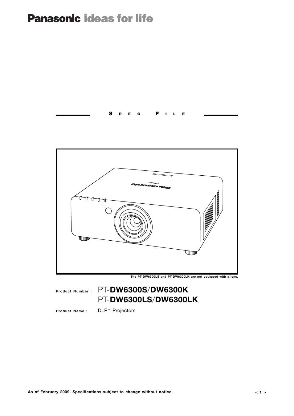 Panasonic DW6300K User Manual | 14 pages