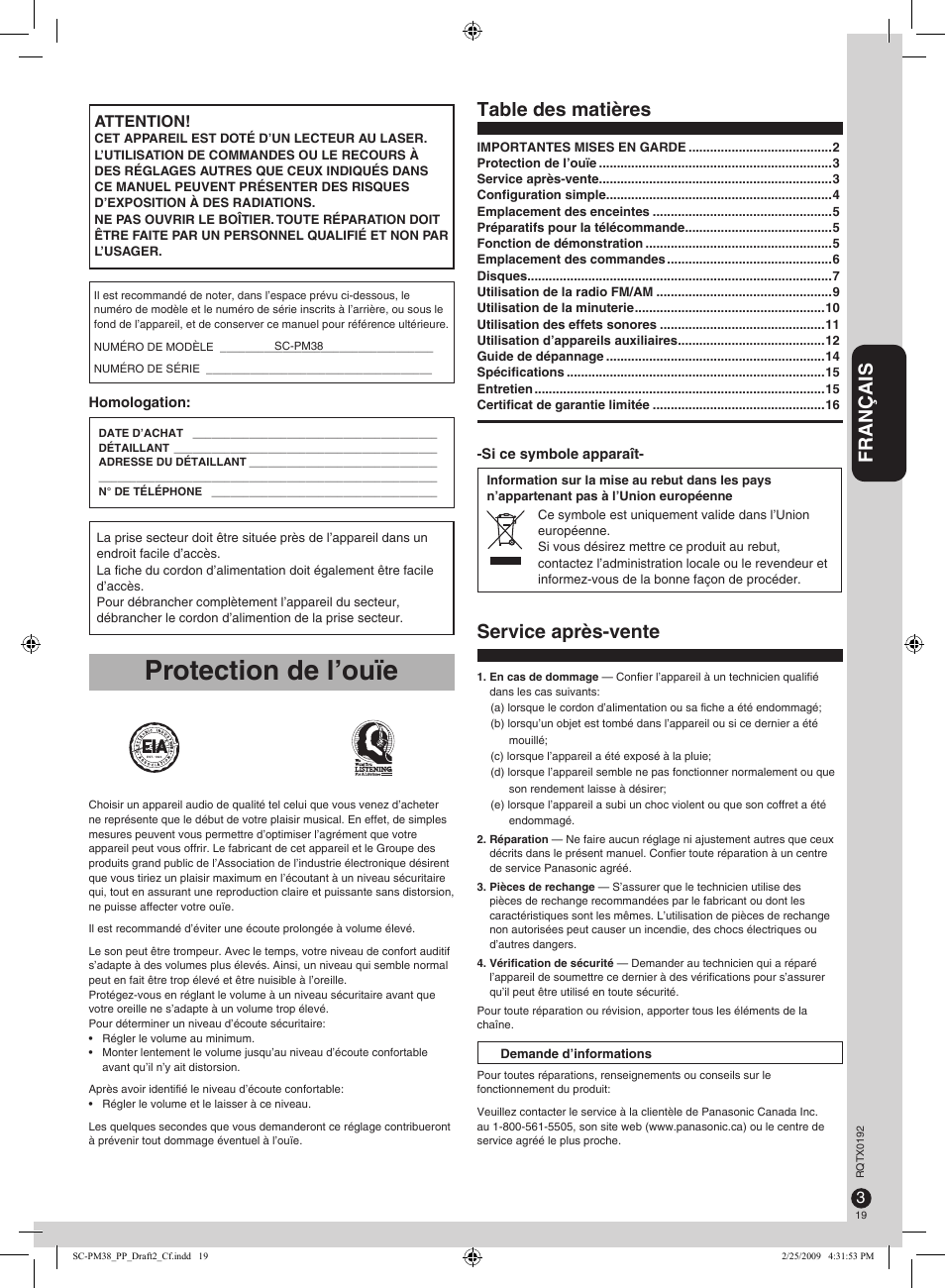 Panasonic SB-PM48 User Manual | Page 19 / 48