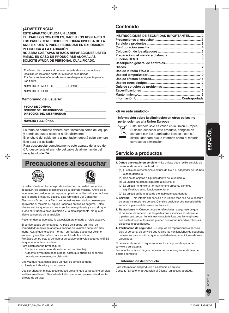 Panasonic SB-PM48 User Manual | Page 35 / 48