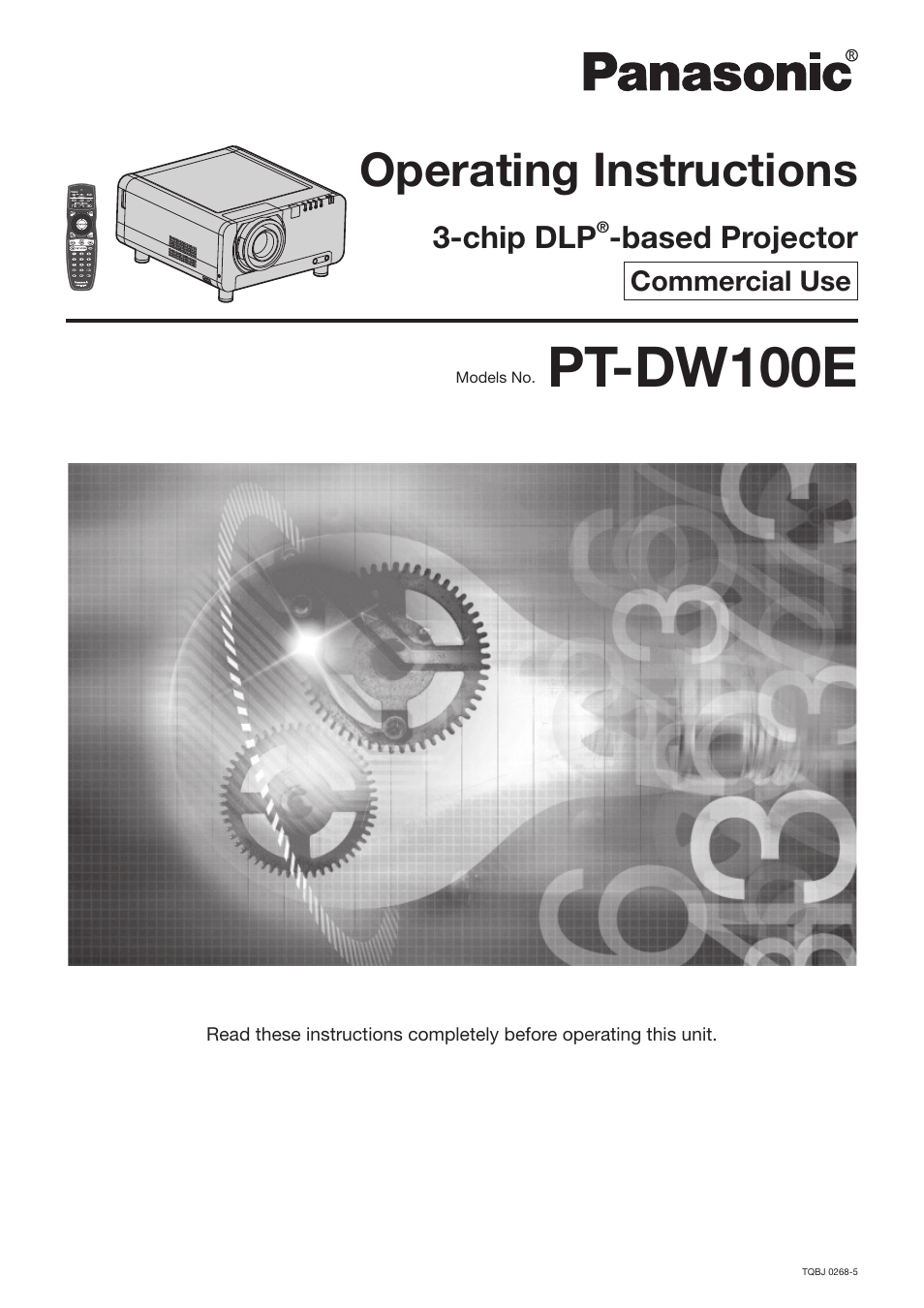 Panasonic PT-DW100E User Manual | 126 pages
