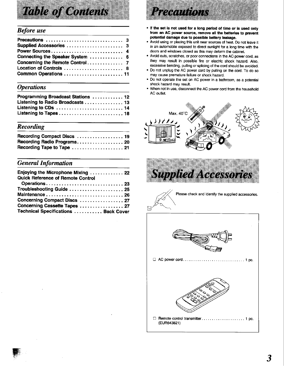 Panasonic RX-DT650 User Manual | Page 3 / 28