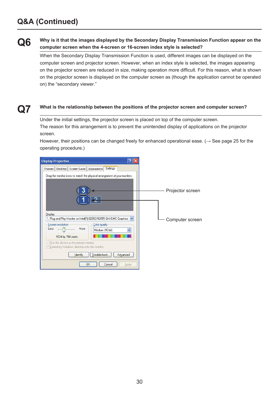 Q&a (continued) | Panasonic Secondary Display Transmission Function User Manual | Page 30 / 33