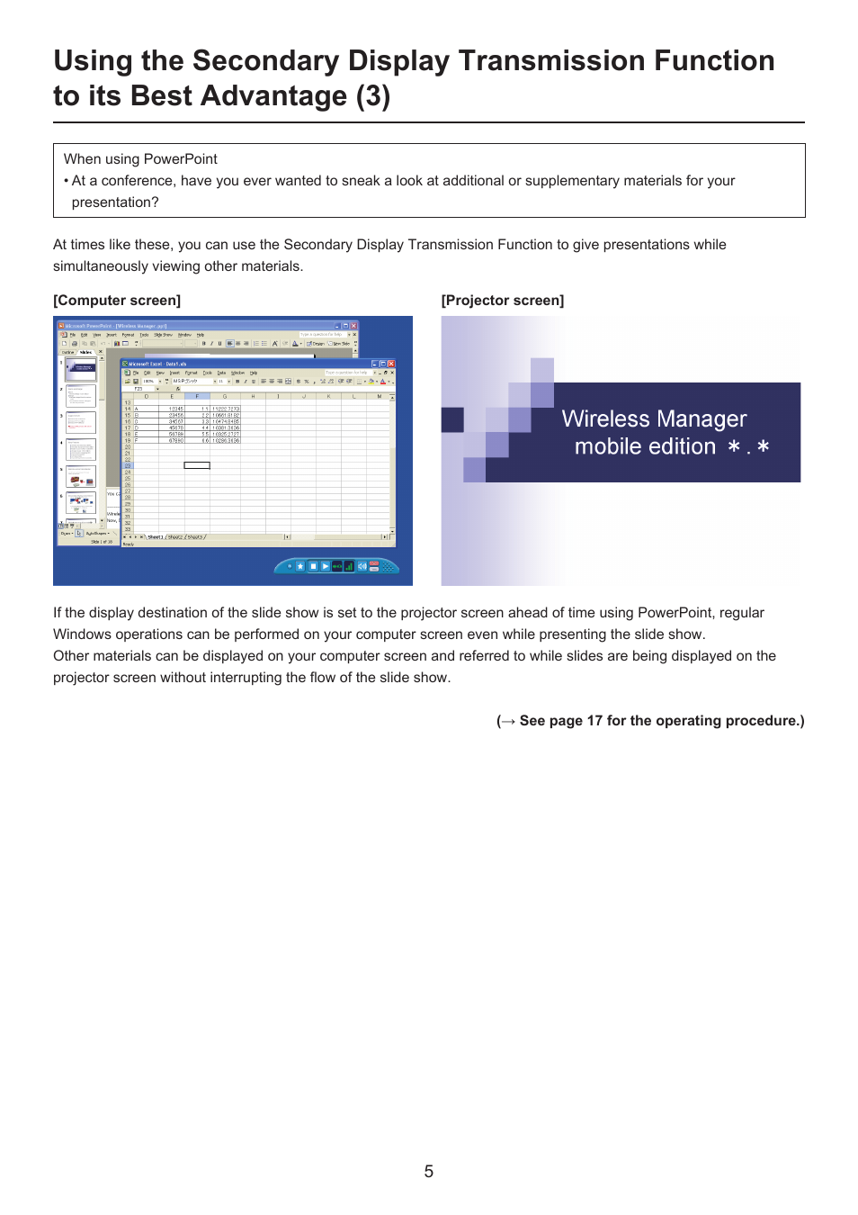 Panasonic Secondary Display Transmission Function User Manual | Page 5 / 33