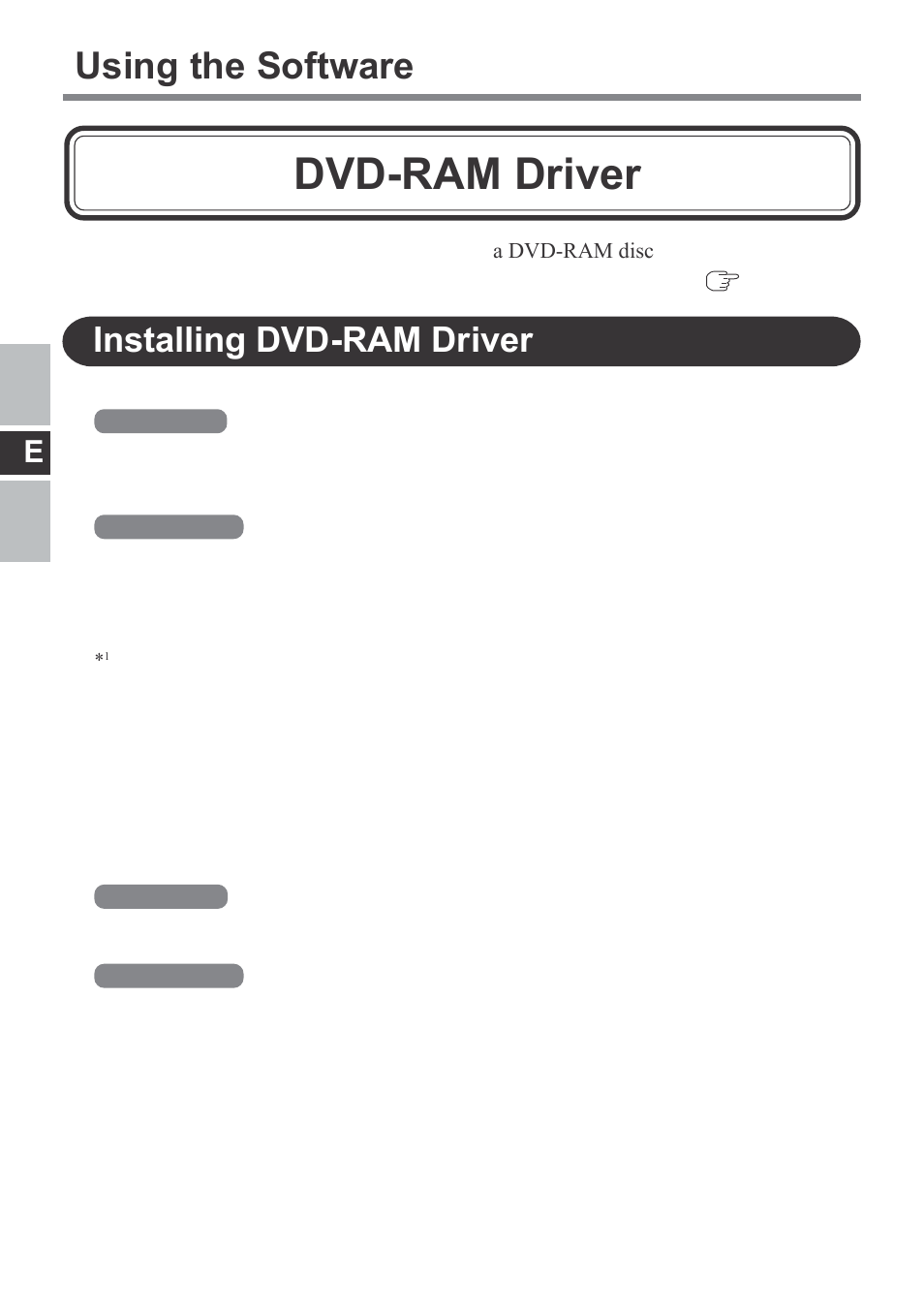 Dvd-ram driver, Using the software, Installing dvd-ram driver | Panasonic CF-VDM292U User Manual | Page 12 / 96