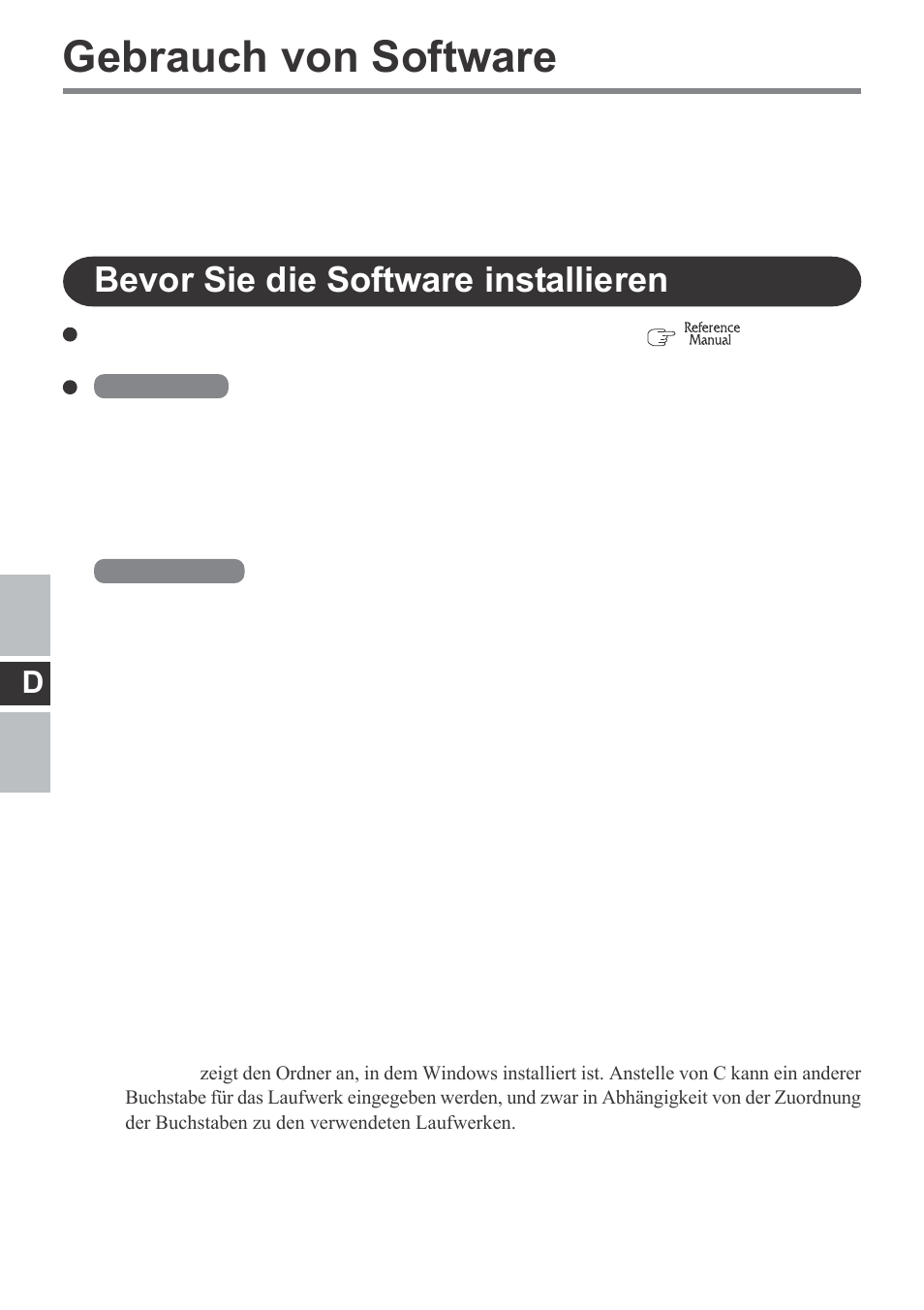 Gebrauch von software, Bevor sie die software installieren | Panasonic CF-VDM292U User Manual | Page 32 / 96