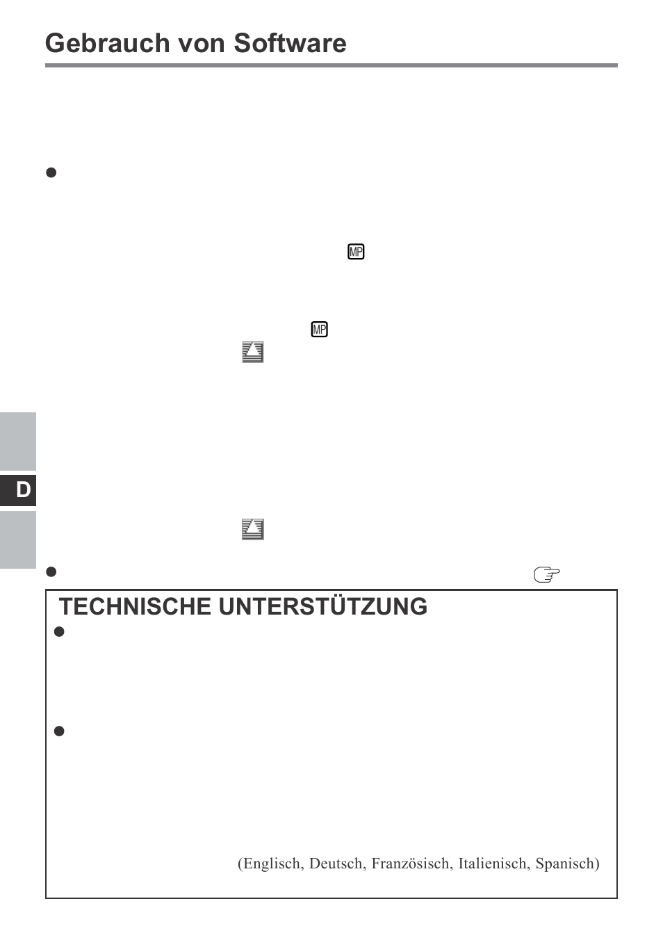 Gebrauch von software, Technische unterstützung | Panasonic CF-VDM292U User Manual | Page 42 / 96