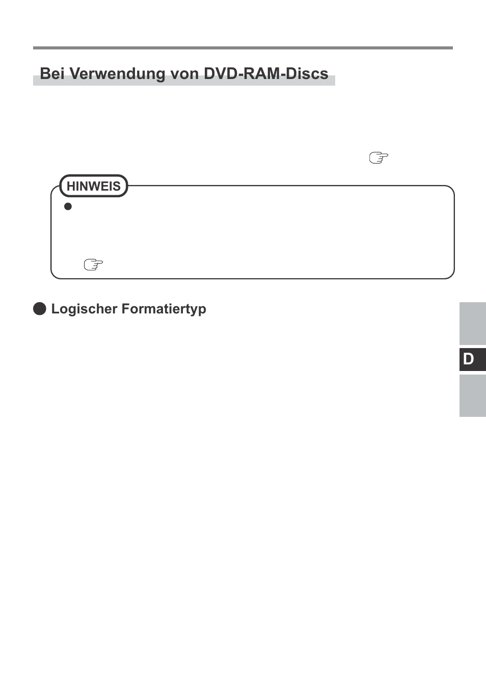 Bei verwendung von dvd-ram-discs, Logischer formatiertyp | Panasonic CF-VDM292U User Manual | Page 43 / 96