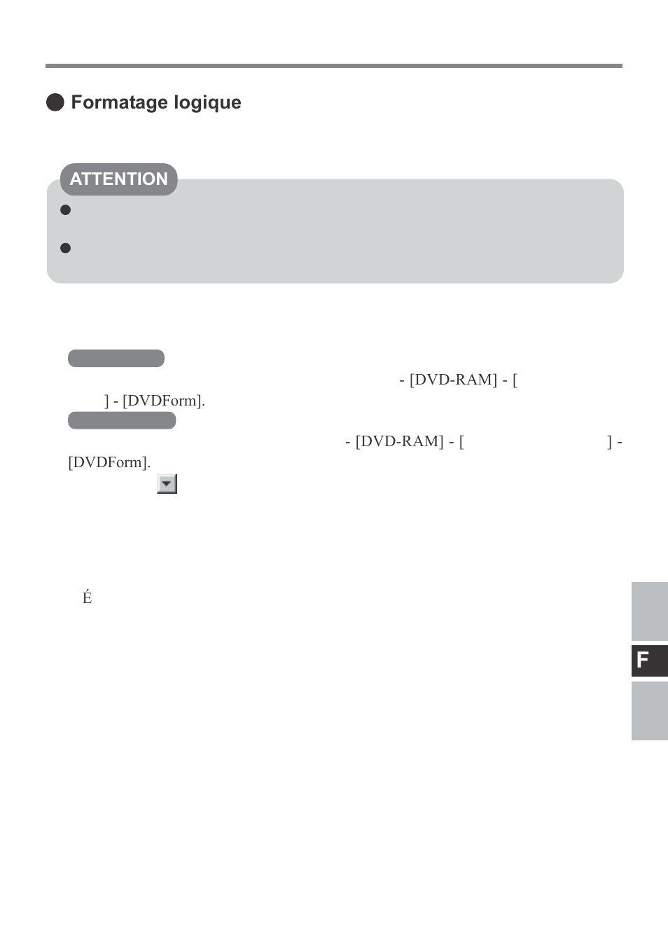 Formatage logique | Panasonic CF-VDM292U User Manual | Page 67 / 96