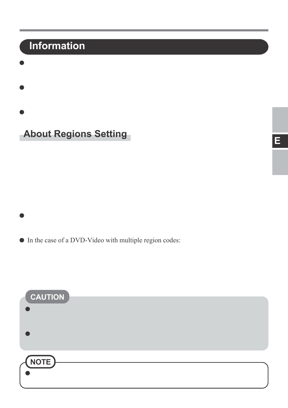 Information, About regions setting | Panasonic CF-VDM292U User Manual | Page 9 / 96