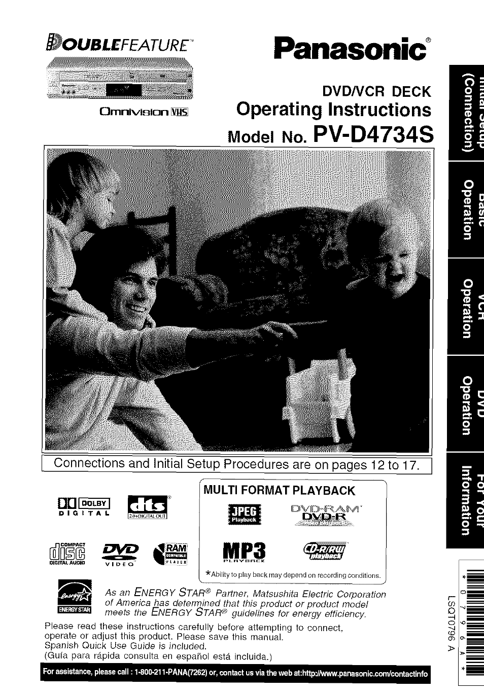 Panasonic PV-D4734S User Manual | 72 pages