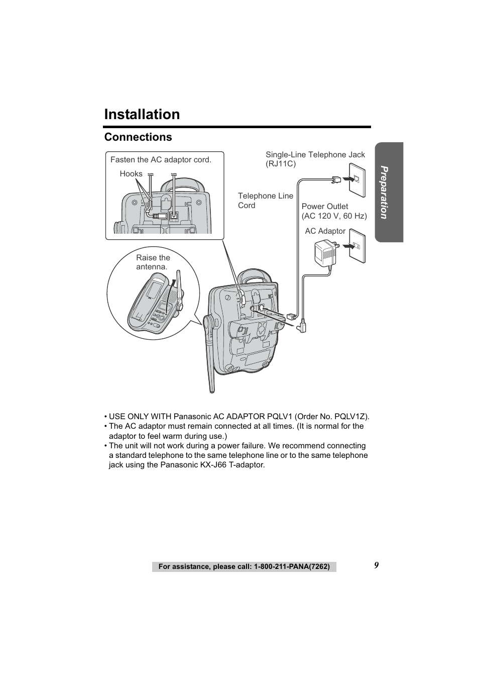 Connections, Installation | Panasonic Acr14CF.tmp User Manual | Page 15 / 59