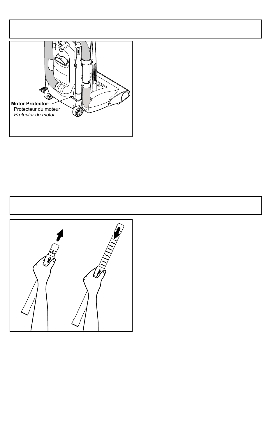 Motor protector, Extension wand, Motor protector extension wand | Panasonic MC-UG787 User Manual | Page 22 / 56