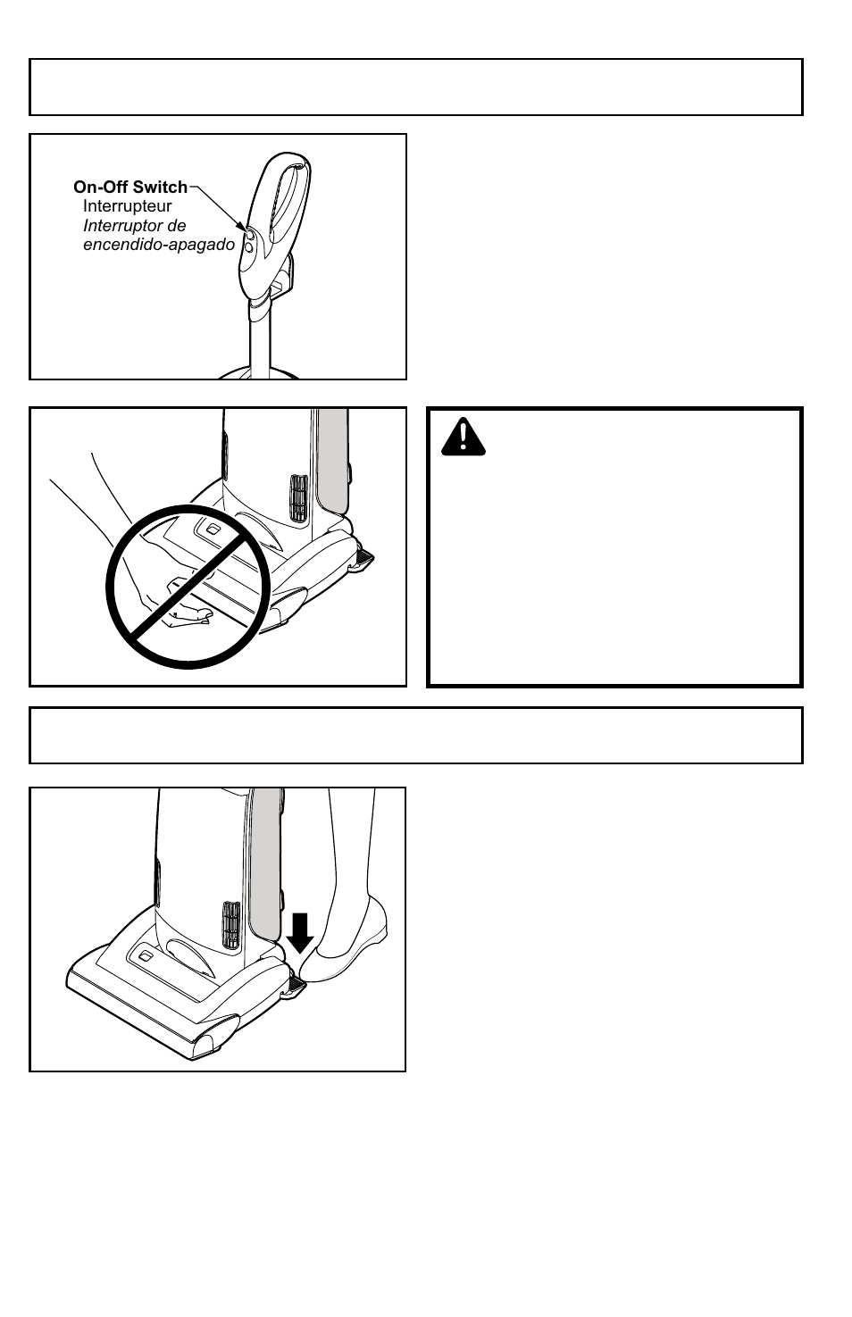 On-off switch, Handle adjustment, Caution | Panasonic MC-UG787 User Manual | Page 26 / 56