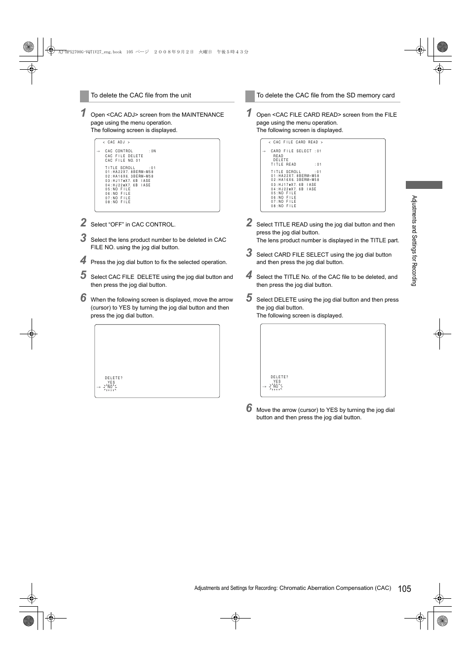 Panasonic AJ-P2C002SG User Manual | Page 105 / 206