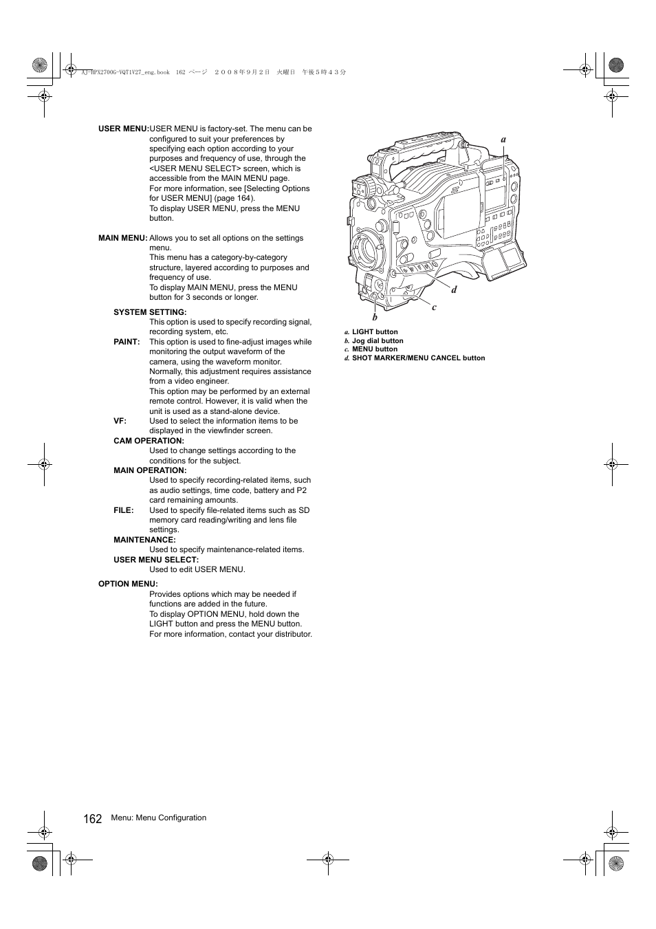 Panasonic AJ-P2C002SG User Manual | Page 162 / 206