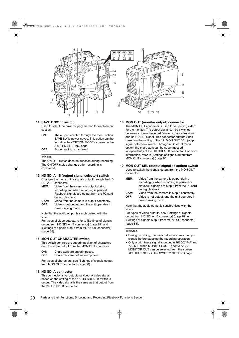 Panasonic AJ-P2C002SG User Manual | Page 20 / 206