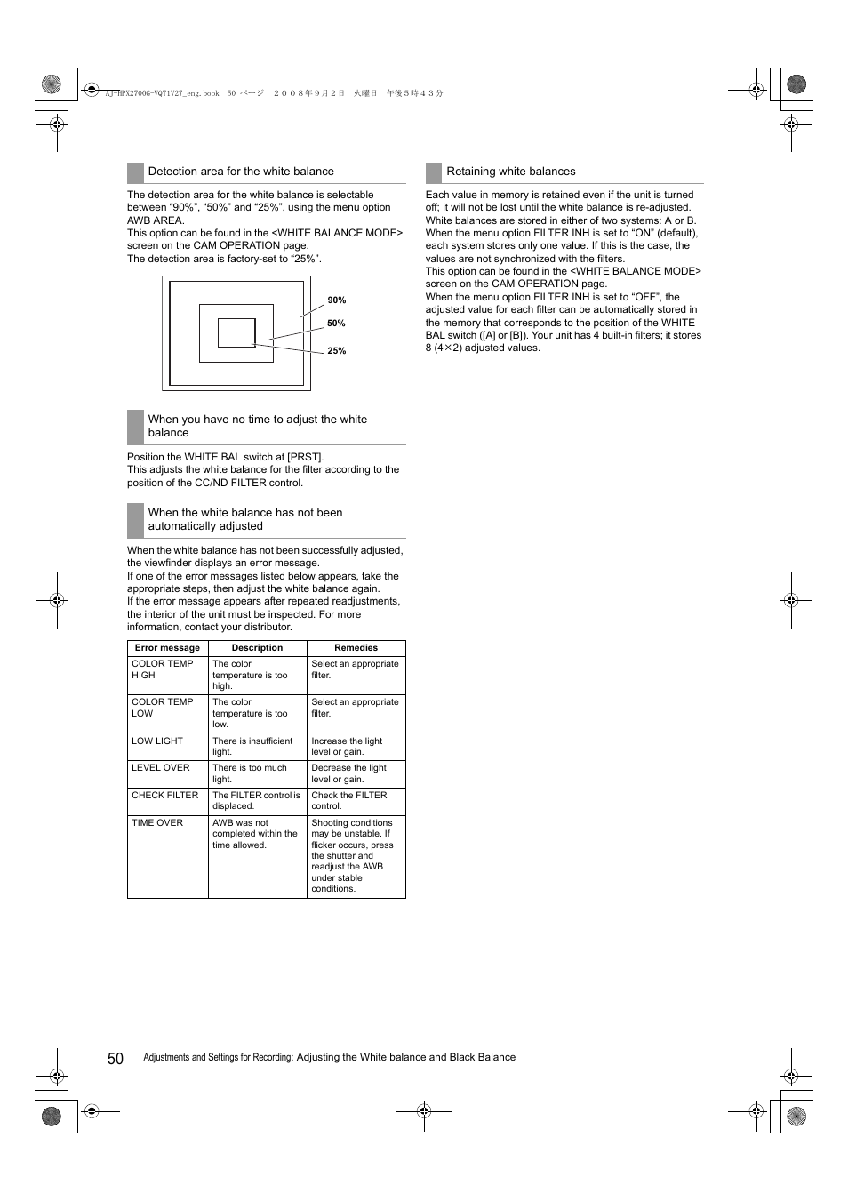 Panasonic AJ-P2C002SG User Manual | Page 50 / 206