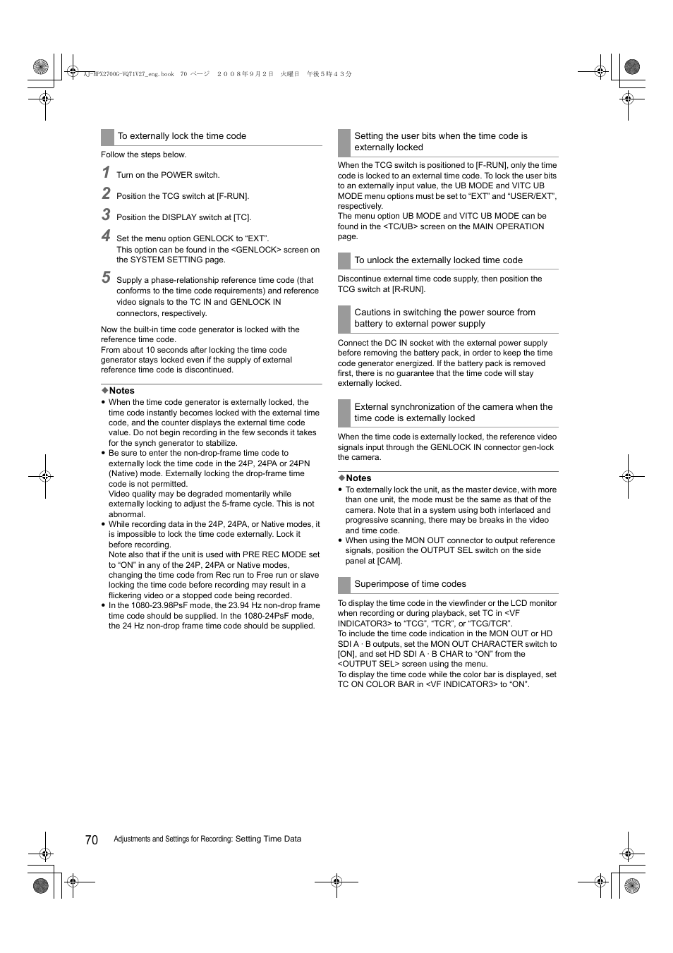 Panasonic AJ-P2C002SG User Manual | Page 70 / 206