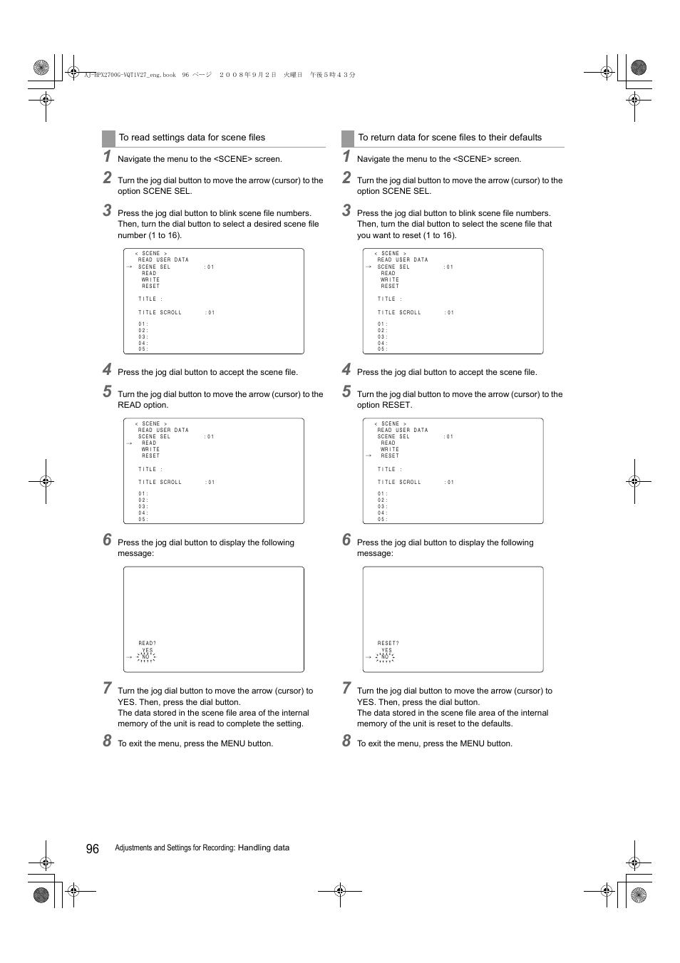 Panasonic AJ-P2C002SG User Manual | Page 96 / 206