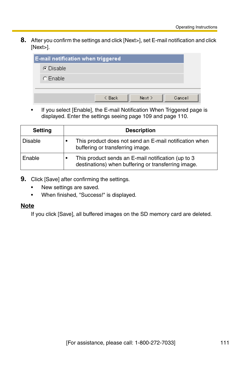 Panasonic BB-HCS301A User Manual | Page 111 / 172