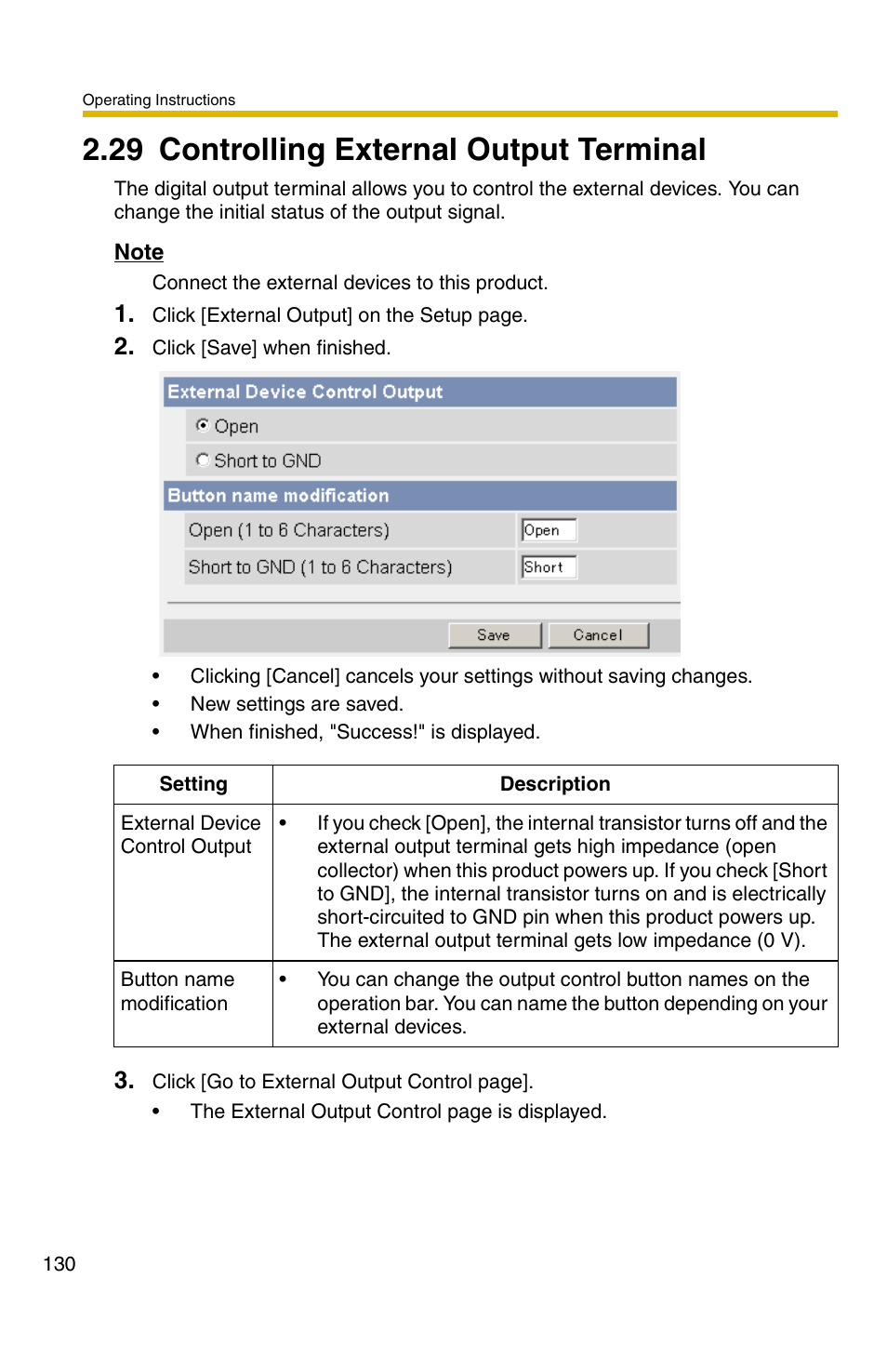 29 controlling external output terminal | Panasonic BB-HCS301A User Manual | Page 130 / 172