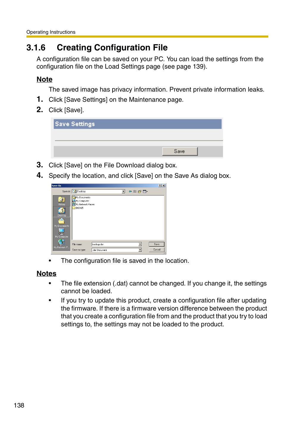 6 creating configuration file | Panasonic BB-HCS301A User Manual | Page 138 / 172