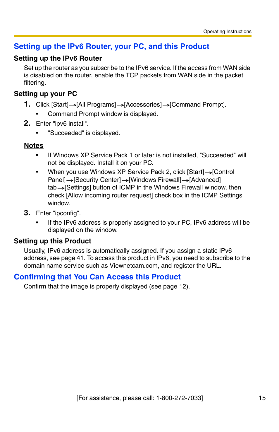 15, an, Confirming that you can access this product | Panasonic BB-HCS301A User Manual | Page 15 / 172