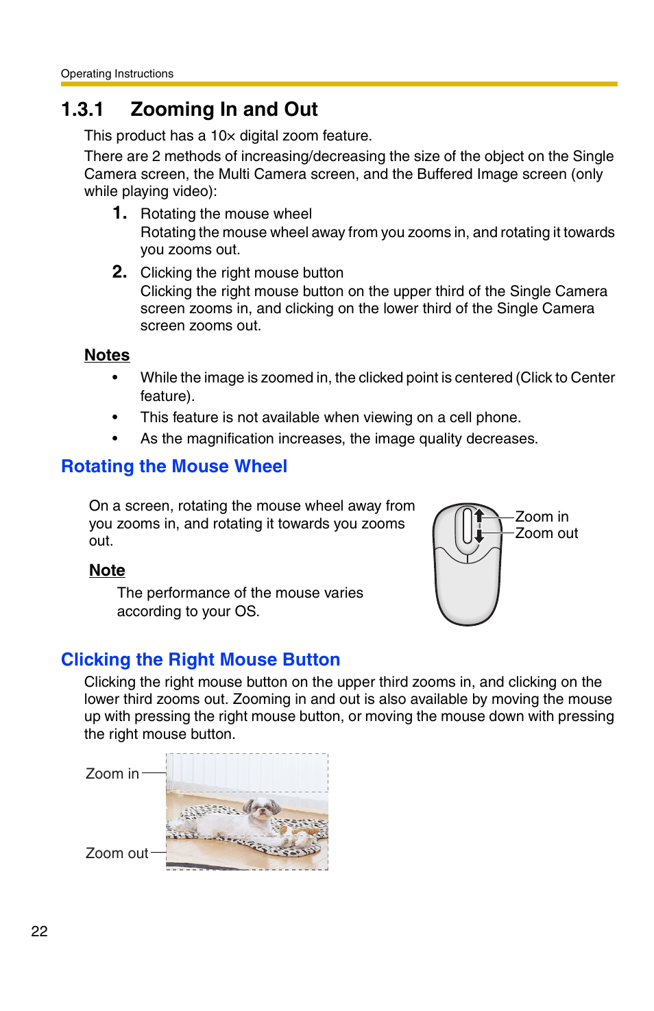 1 zooming in and out | Panasonic BB-HCS301A User Manual | Page 22 / 172