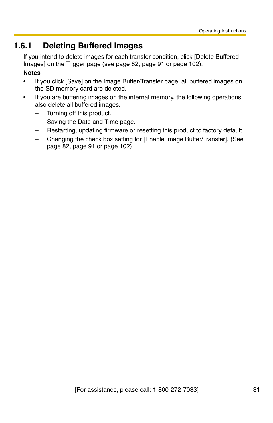 1 deleting buffered images | Panasonic BB-HCS301A User Manual | Page 31 / 172