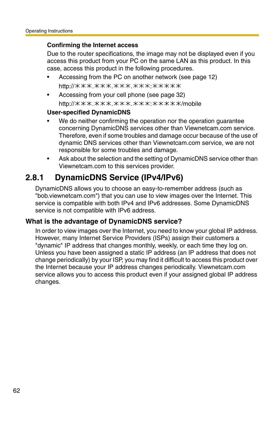 1 dynamicdns service (ipv4/ipv6) | Panasonic BB-HCS301A User Manual | Page 62 / 172