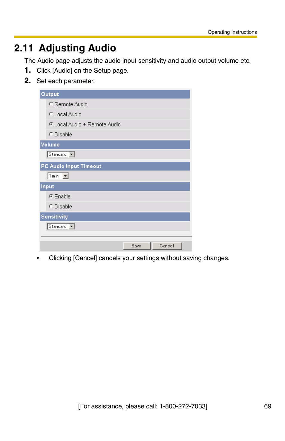 11 adjusting audio | Panasonic BB-HCS301A User Manual | Page 69 / 172