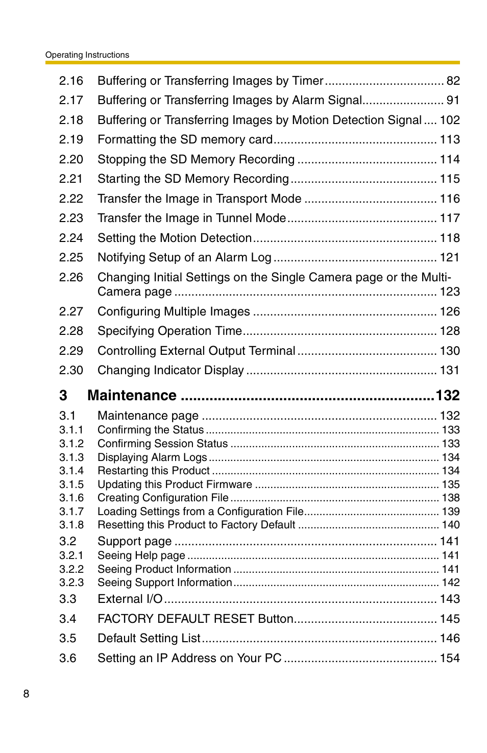 3 maintenance 132, 3maintenance | Panasonic BB-HCS301A User Manual | Page 8 / 172