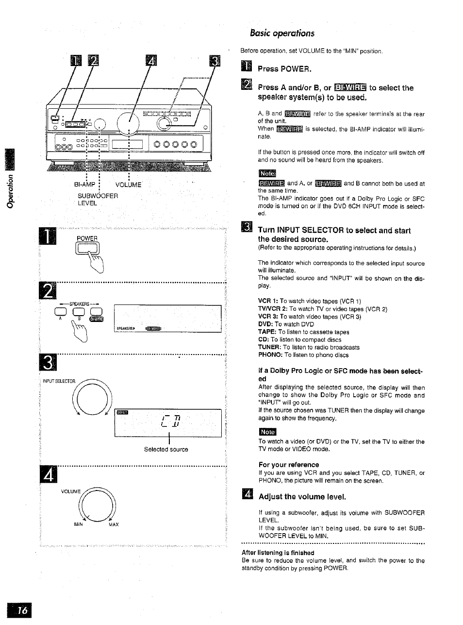 After listening is finished, Basic operations | Panasonic SA-AX6 User Manual | Page 16 / 36