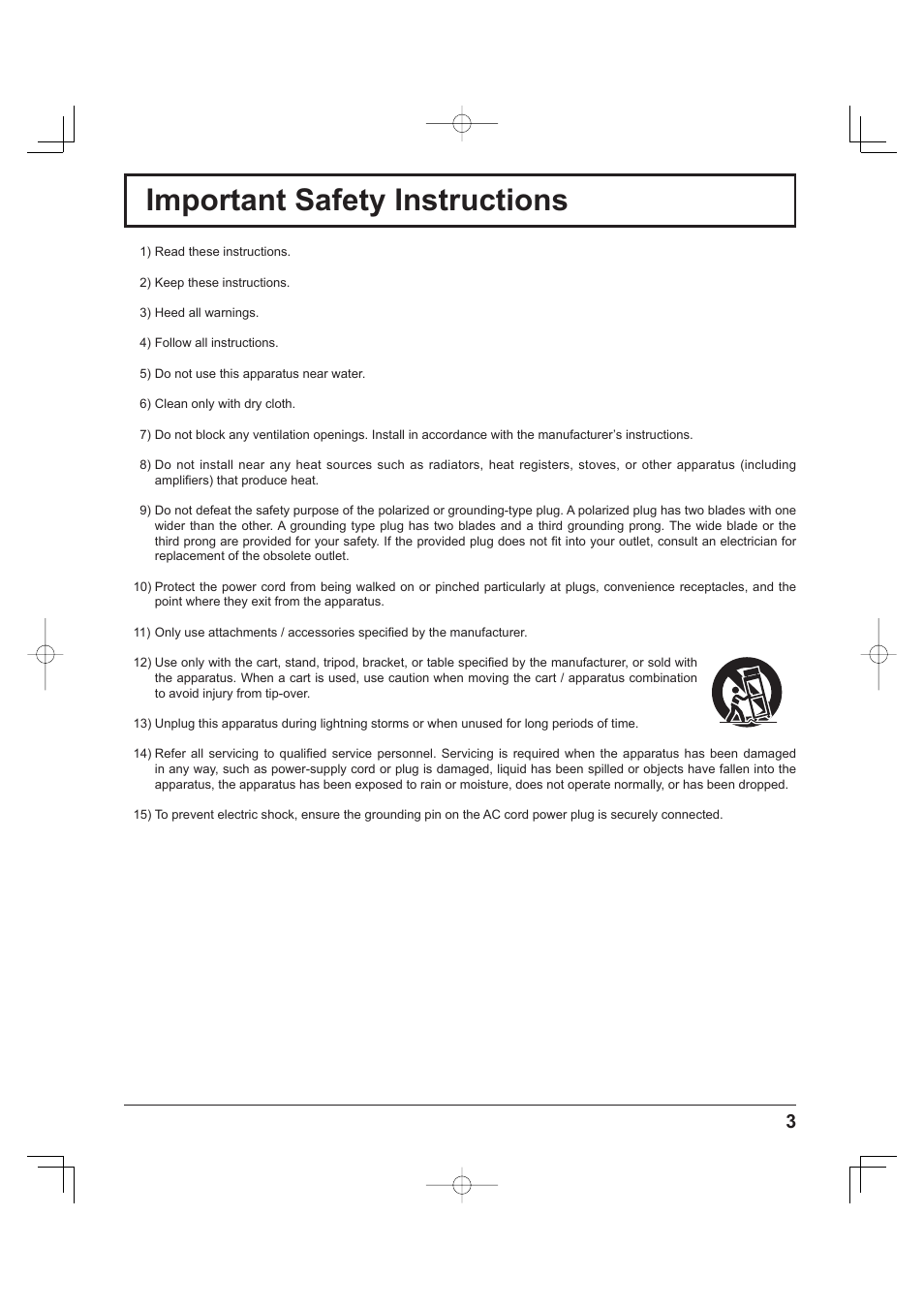 Important safety instructions | Panasonic TH-37PH9UK User Manual | Page 3 / 100