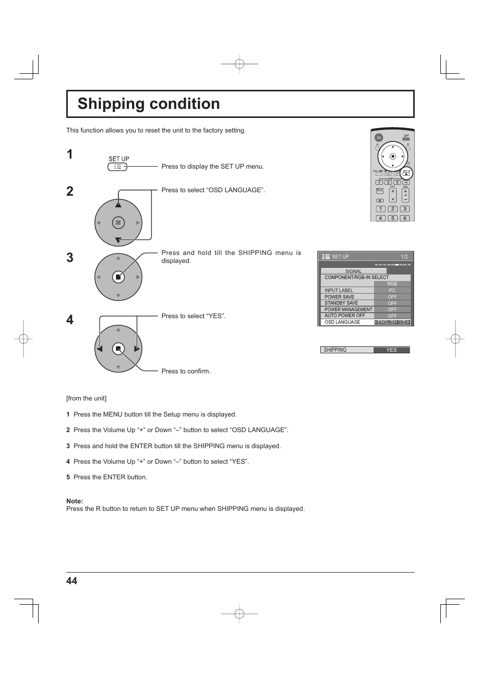 Shipping condition | Panasonic TH-37PH9UK User Manual | Page 44 / 100