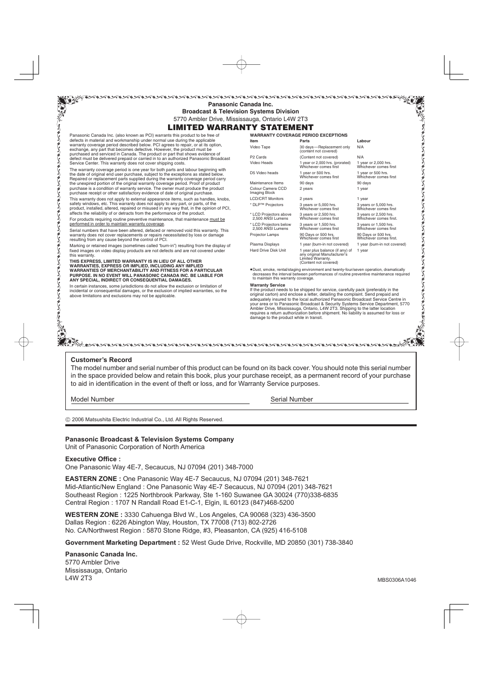 Limited warranty statement | Panasonic TH-37PH9UK User Manual | Page 51 / 100