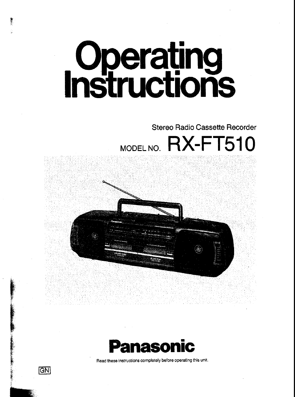 Panasonic RX-FT510 User Manual | 11 pages